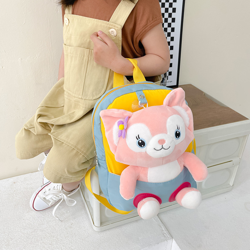 Jardín de infantes mochila de bebé suave lindo mochila de animales pequeños niños de 1 - 3 años de edad bolsa de viaje de lona ligera