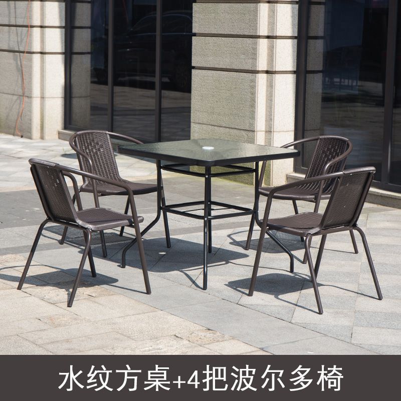 户外桌椅带伞组合庭院露天花园桌椅三件套家用室外休闲阳台小桌椅|undefined
