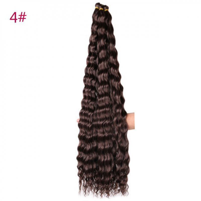 fibra de seda de alta temperatura pelucina de cabello de ganchillo cabello rizado onda profunda cabello Twist fibra de cabello trenzado