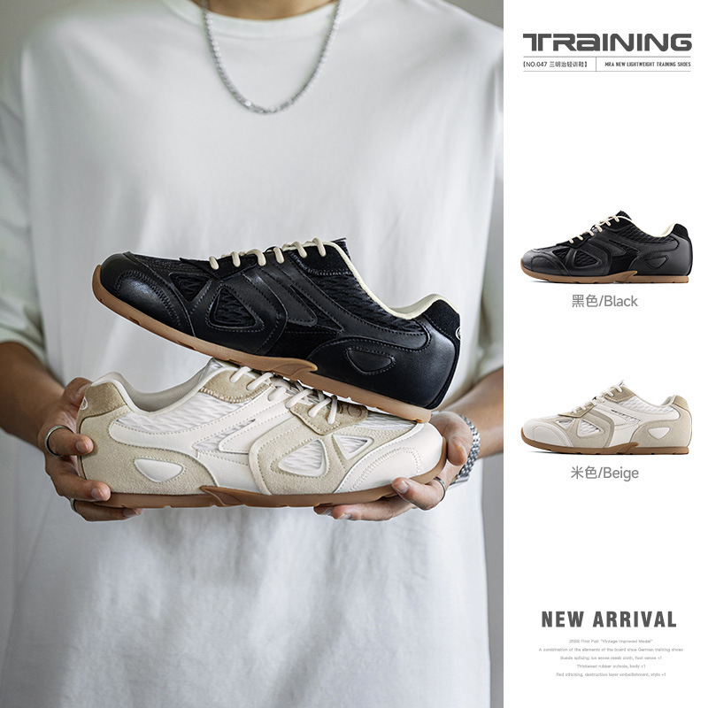 Mra Sandwich Lightweight Training Shoes Men's Breathable Sports Casual Sneakers Thin-Soled Racing Shoes Retro German Training Shoes