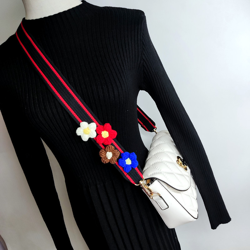 Color Block Pattern All Seasons Cotton Color Block Bag Strap