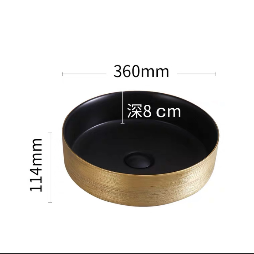 Galvanoplastia mesa de cerámica lavabo Hotel pequeño tamaño redondo transfronterizo lavabo cuenca única