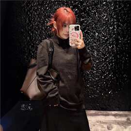 《毒家版本》现货高品质M6家新款麂皮羊毛混纺毛衣宽松版男女同款