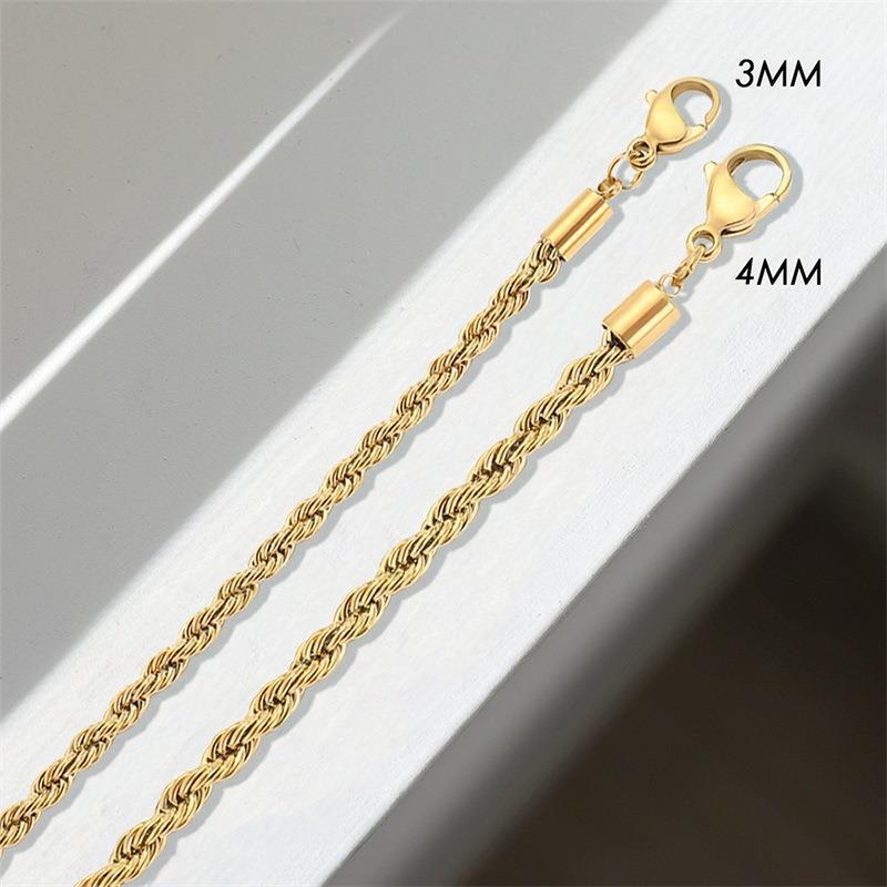 4g Weight PVD Coated Geometric 304 Stainless Steel Simple Style Waterproof Non Tarnish 304 Stainless Steel Bracelets