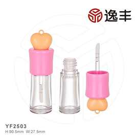 可爱粉色爱心顶盖锥形瓶唇彩管唇釉瓶唇蜜管唇妆包材逸丰工厂批发