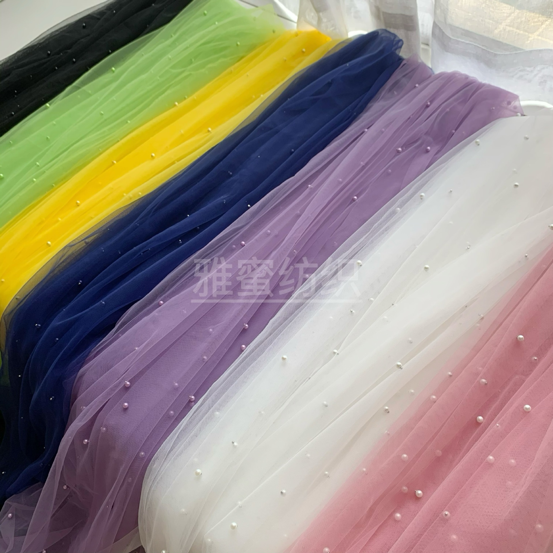 Malla ins rombo malla americana tela de cuentas malla perla tridimensional Hanfu Lolita tela de Mantel