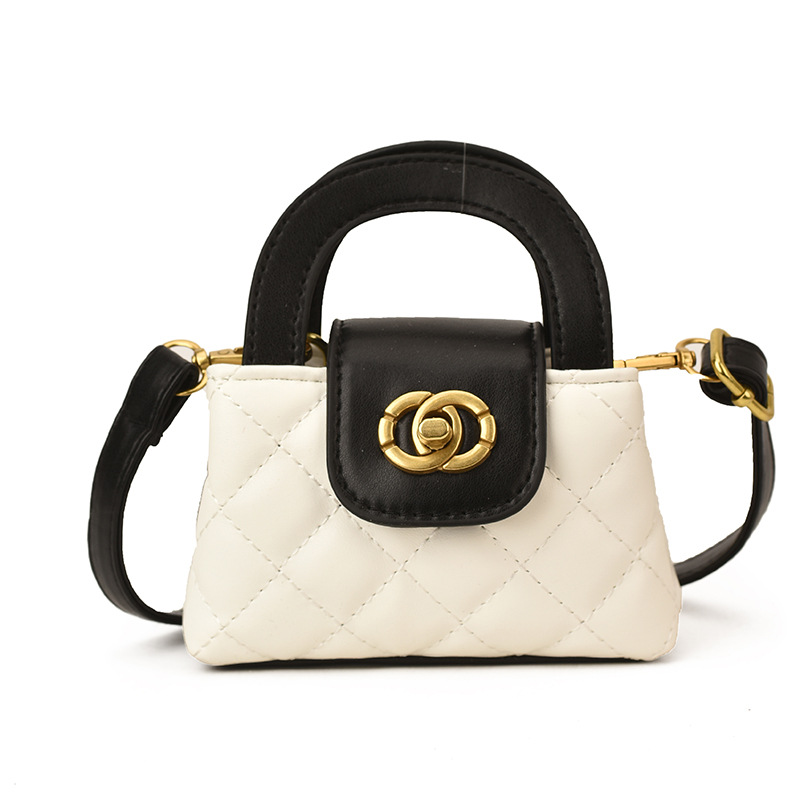 Bolso de hombro para niños y niñas de color contrastante de moda, bolso de mano para niñas, exquisita mini bolso de hombro para niños