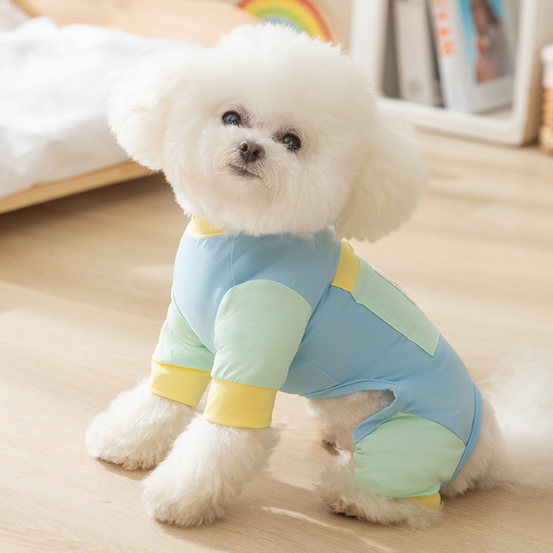 Perro de verano protector solar enfriamiento de color de cuatro patas ropa de Teddy protector solar ropa de perros pequeños y medianos