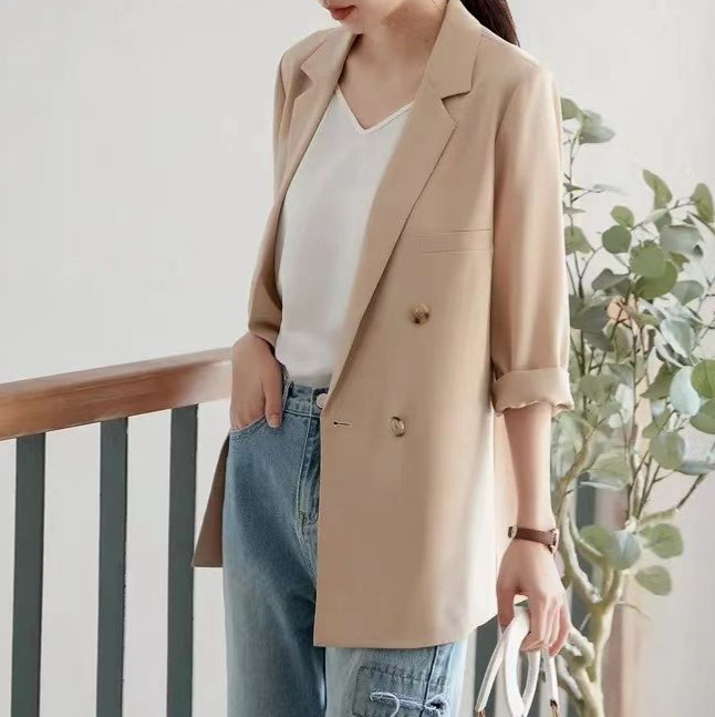 Thin Blazer for Women 2025 Spring and Summer New Korean Style Casual Versatile Air-Conditioned Small Suit Top Fashionable and Versatile