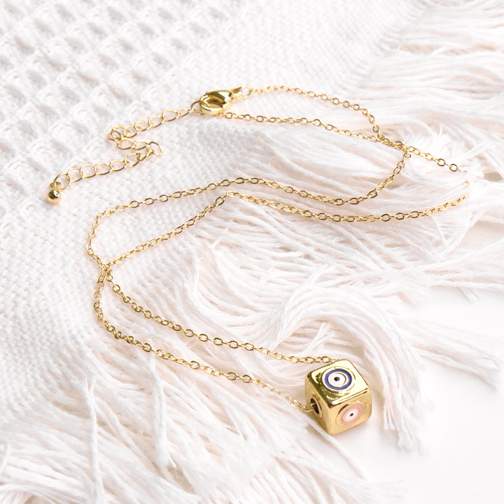 Fashion Devilu0027S Eye Square Copper Pendant Necklace Copper Necklaces