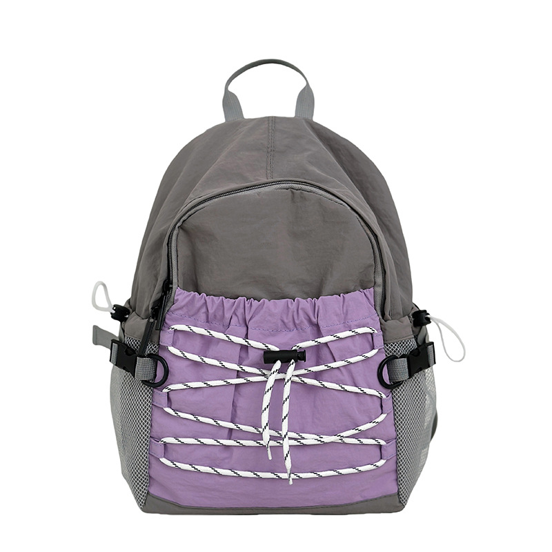 Mochila escolar de gran capacidad de ocio de deportes al aire libre mochila para niños y niñas con cuerda de dibujo de color contraste mochila para niños