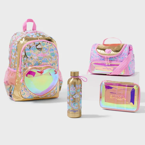 Australian Smiggle School Bag Heart-Shaped Backpack for Elementary School Girls Cute Backpack Gift Meal Bag