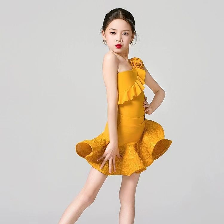 ノースリーブスプリットラテンダンス練習服女の子夏の新しいハイエンド子供パフォーマンスプロフェッショナルスタイルスーツ|undefined