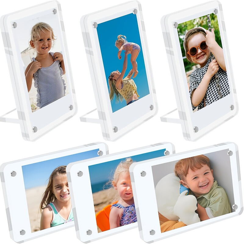 Acrylic magnetic photo frame is suitable for use in combination with refrigerator and tabletop photo frames, offering both vertical and horizontal display options Acrylic magnetic photo frame is suitable for use in combination with refrigerator and tabletop photo frames, offering both vertical and horizontal display options