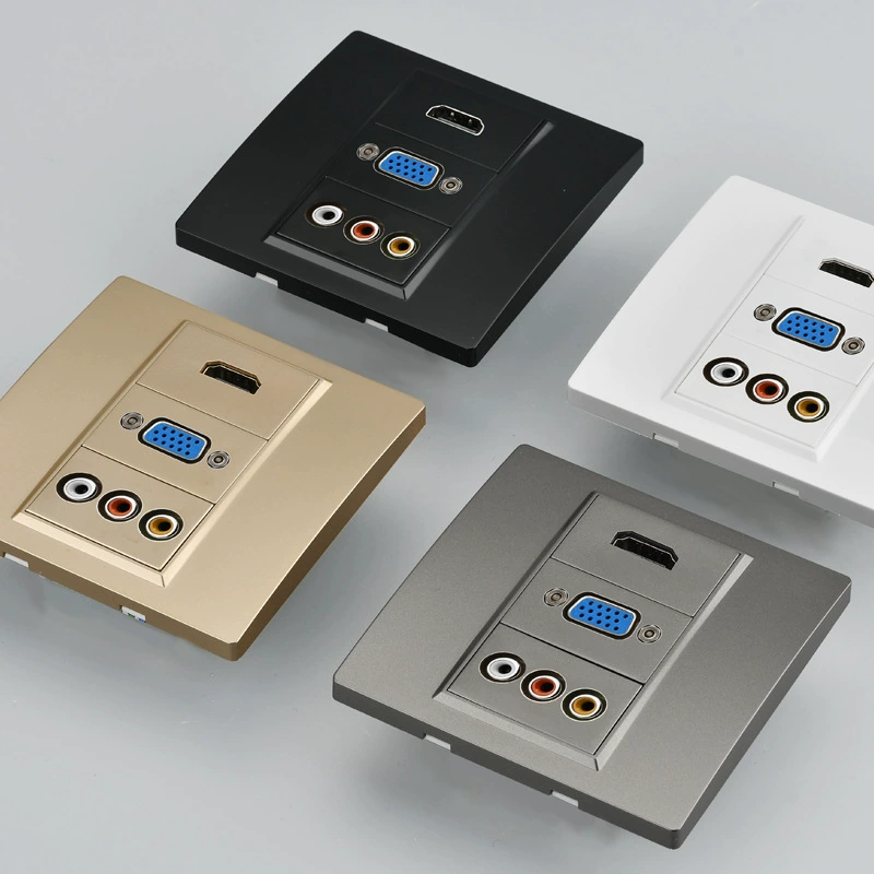 Стена 86 компьютер ТВ HD 4K мультимедийная панель HDMI+VGA+три отверстия лотос аудио видео розетка
