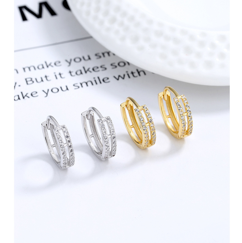 1g Weight 925 Sterling Silver Ear Needle Material 1 Pair 925 Sterling Silver 925 Sterling Silver Earrings Geometric Hoop Earrings