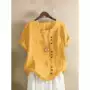 短袖气质圆领新款上衣