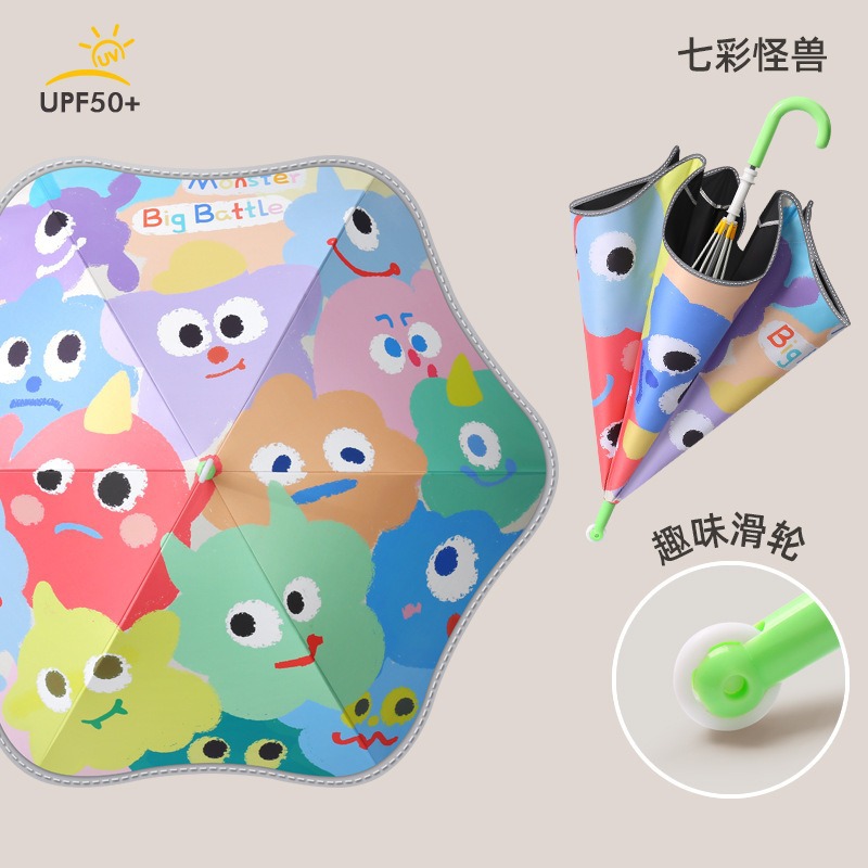 Paraguas Infantil con Recubrimiento Negro Vinilo, Acero y Plástico Impermeable, Protección UV para Escuela e Infantiles image 55