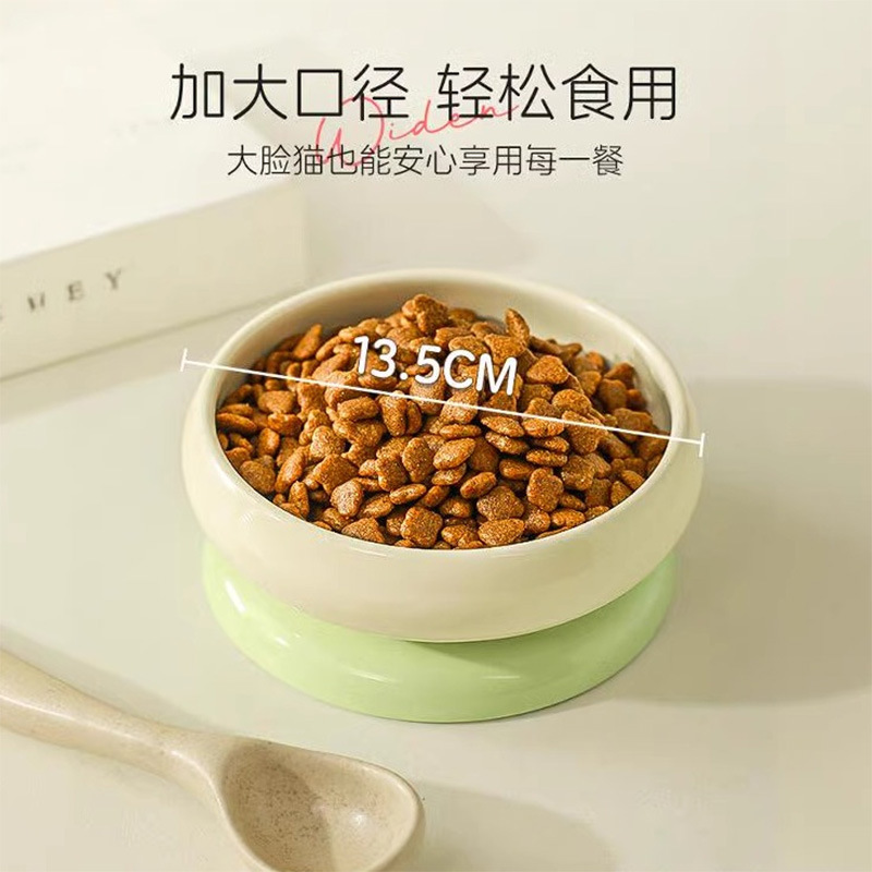 Tazón de cerámica para gatos, tazón de comida para gatos, tazón de comida para gatos, tazón para perros de pies altos, tazón de agua para bebidas, tazón de arroz para mascotas, tazón para gatos jóvenes