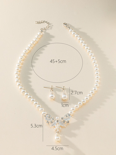 Japanese and Korean ins retro glass pearl clavicle chain casual temperament simple diamond pendant necklace women's choker necklace