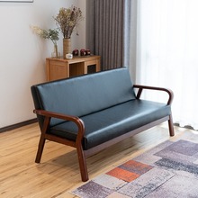 曲木扶手现代沙发新款田园布艺双人单人客厅实木日式简易沙发椅