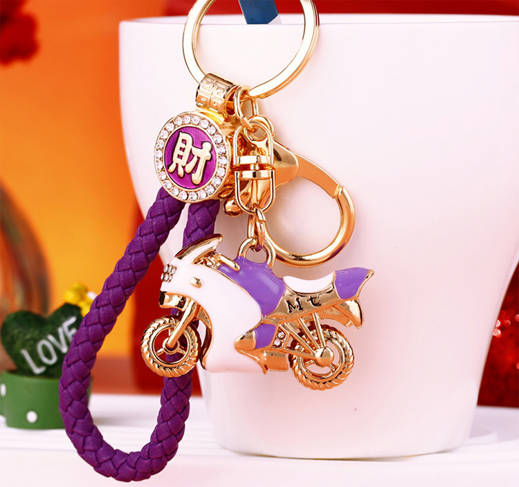 48g Weight 1 Piece Simple Style Motorcycle Car Zinc Alloy Diamond Unisex Lobster Trigger Clasp Closure Keychain