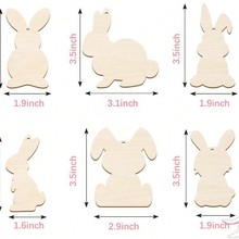 跨境复活节木制木质兔子装饰热卖涂鸦空白木片DIY工艺品工厂