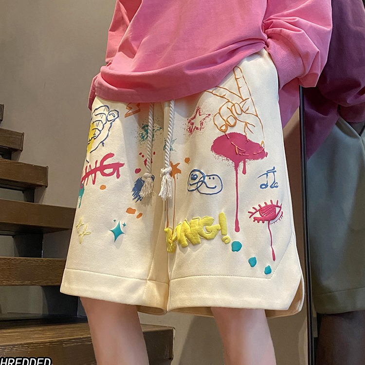 Heavy Shorts Men's Summer Trendy Brand Loose Casual Five-point Pants Niche Design American Style Retro Sports Pants