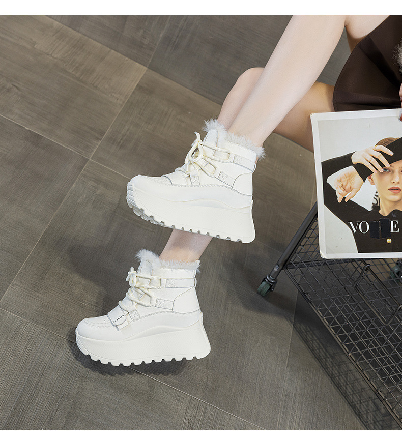 Giày sneaker nữ đế dày tăng chiều cao cổ cao lót lông mùa đông phong cách thể thao đa năng — 5012-1 lông nâu, 5012 lót trắng, 5012-1 lông trắng, 5012 lót nâu chi tiết 26