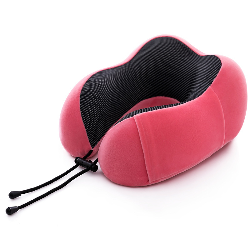 Algodón de memoria transfronteriza almohada de cuello tipo U almohada de columna cervical tela magnética almohada de avión de viaje portátil almohada de cuello almohada de cuello