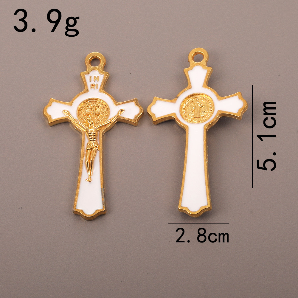 Cruces de metal collar pulsera accesorios DIY esmalte rosario colgante colgante adornos N venta caliente