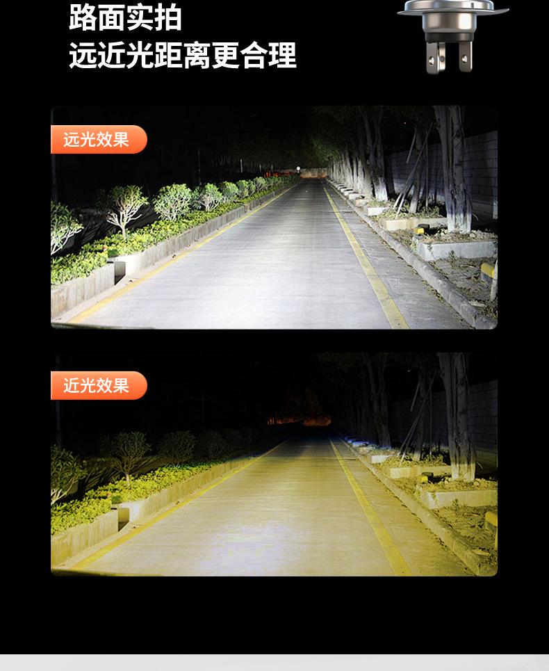 Suitable for Haojue Dl250 Suzuki Motorcycle Led Lens Headlight Modification with Integrated High and Low Beam H4 Laser Bulb