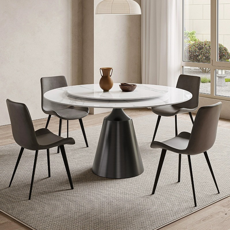Pandora Rock placa mesa de comedor y silla combinación italiano minimalista Luz de lujo hogar pequeño apartamento moderno minimalista mesa giratoria mesa de comedor