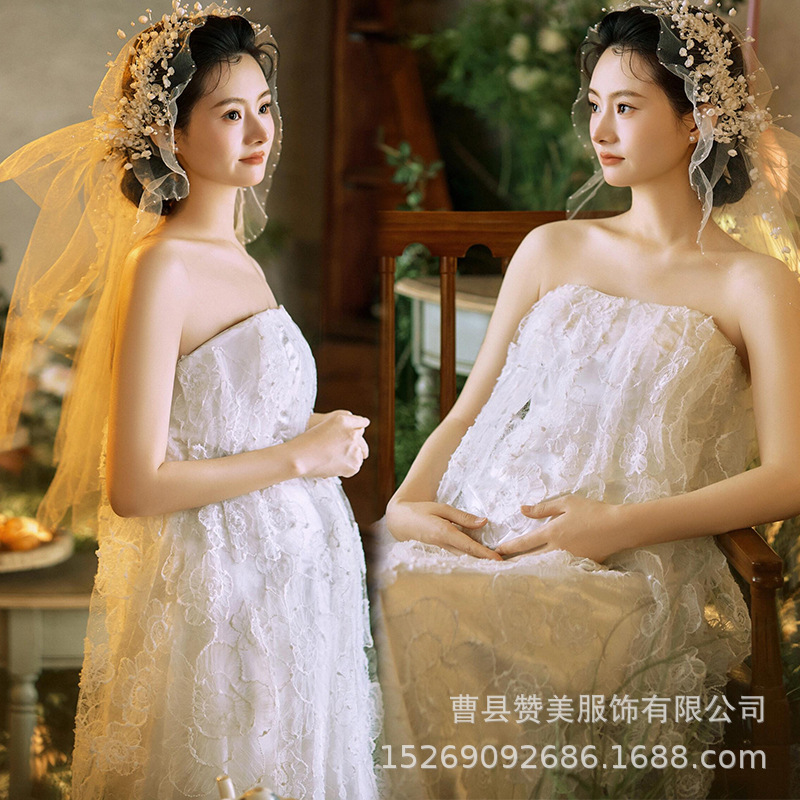 Photo Studio Pregnant Women's Photo Clothing French Oil Painting Style Atmosphere Indoor Pregnant Mommy Photo Shoot at Home Photo Studio Pregnant Women's Photo Clothing French Oil Painting Style Atmosphere Indoor Pregnant Mommy Photo Shoot at Home