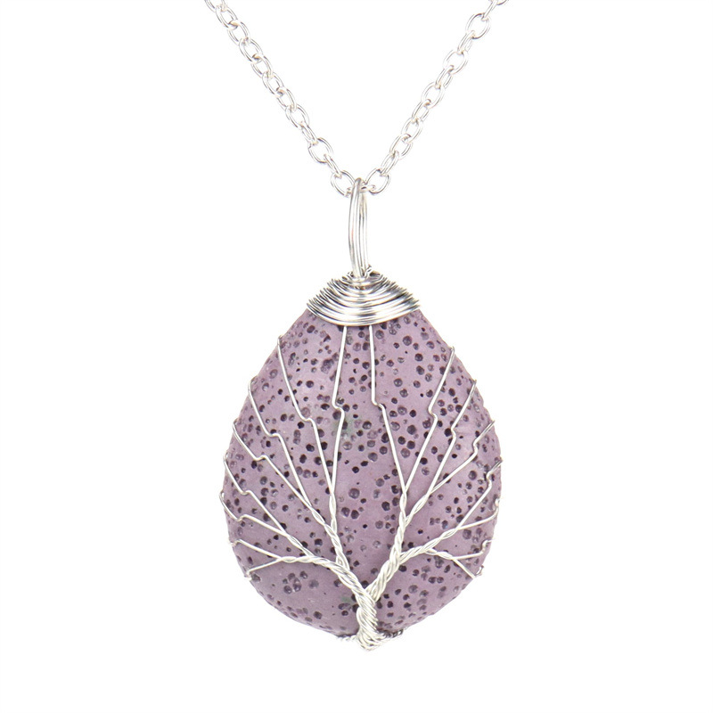 1 Piece Casual Leaf Alloy Volcanic rock Plating Womenu0027S Pendant Necklace