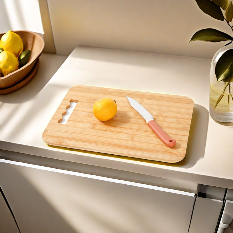 Tabla de cortar multifuncional para el hogar Tabla de cortar sólida de madera de doble uso Fruta de doble cara Clasificación de alimentos cocidos Tabla de cortar al por mayor