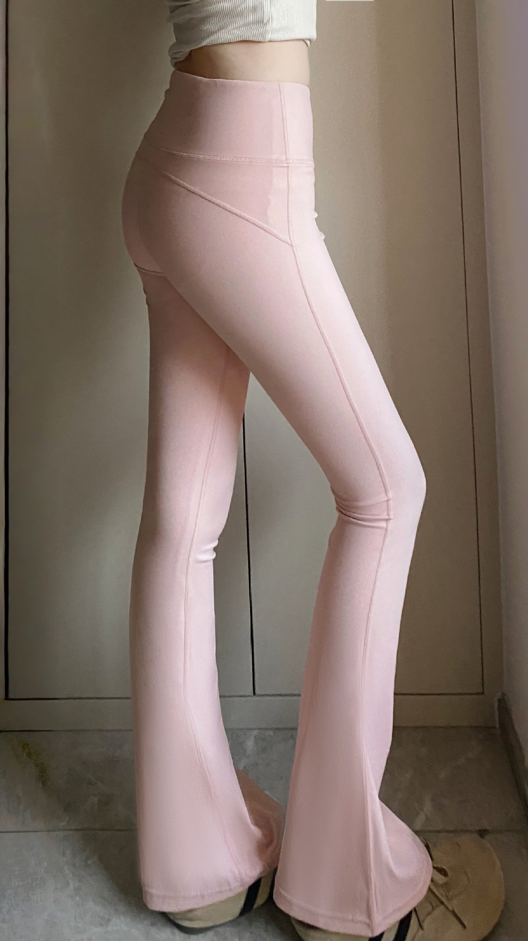 luludarling 抗菌ヨガフレアパンツレディースグローブスポーツフィットネスハイウエストヒップリフティングマイクロフレアフィットネスパンツ