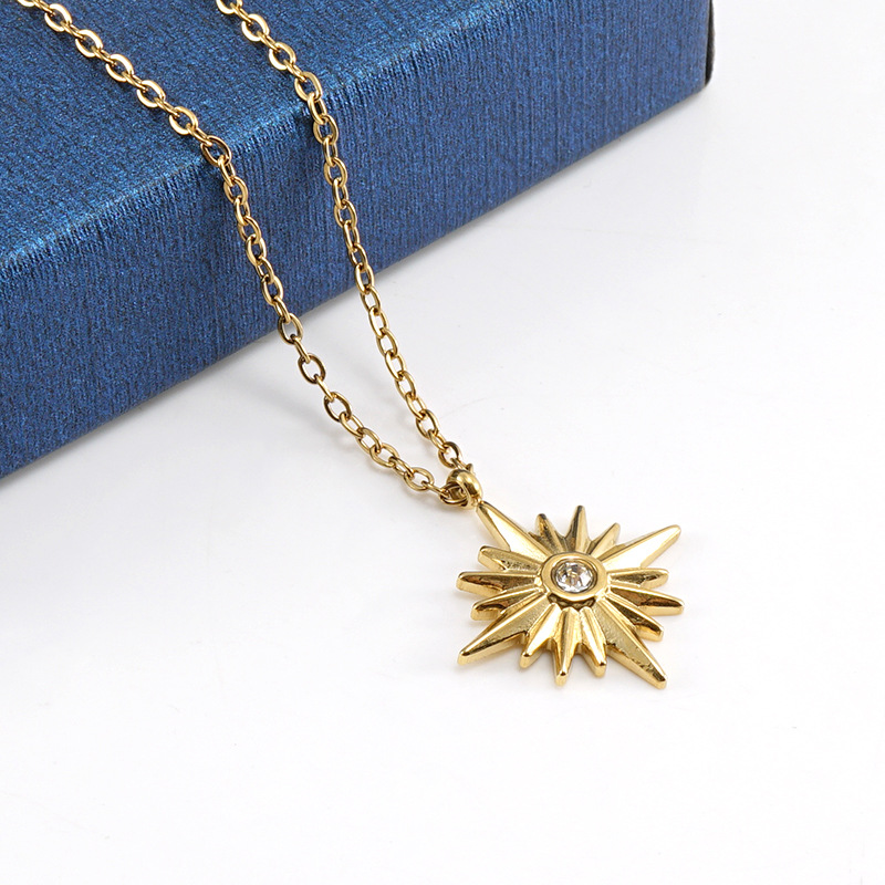 Fashion Solid Color Titanium Steel Plating Inlay Zircon Pendant Necklace Colorza_colorza_5