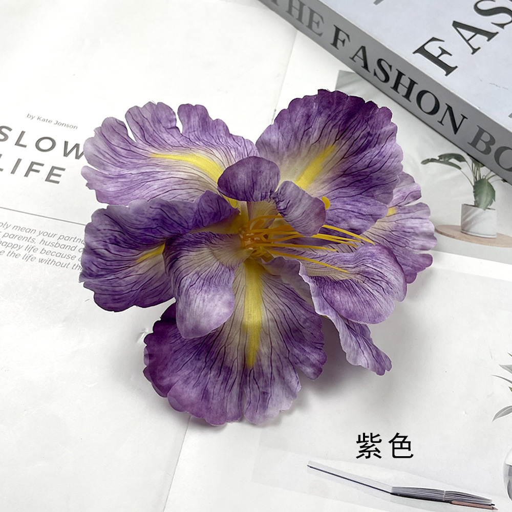 Simulación de flores Alice Iris cabeza de flores DIY Monet estilo de flores falsas tocadillo de flores material de paquete de accesorios de fotografía