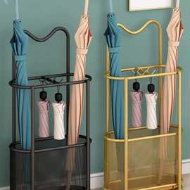 轻奢铁艺沥水雨伞架门口雨伞桶放伞架家用电梯口立伞筒收纳置物架