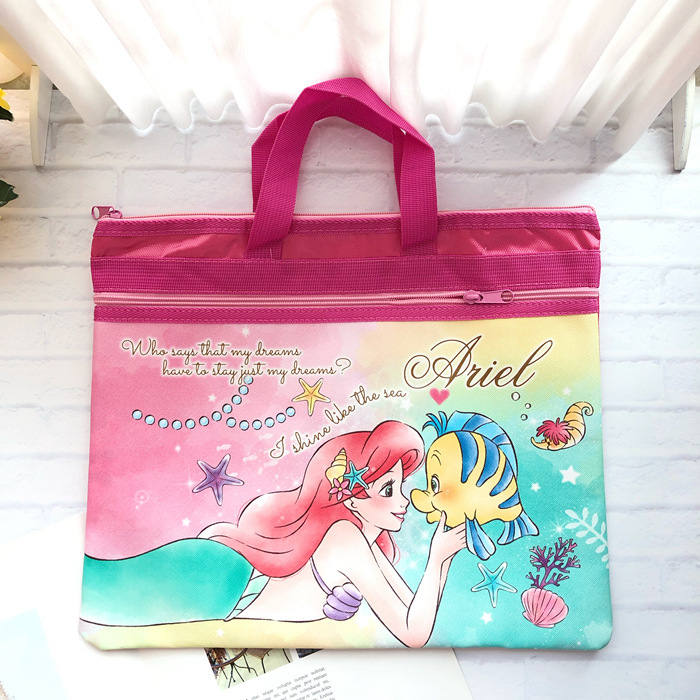 かわいい学生漫画ポータブルドキュメントバッグオックスフォード布 A4 二層ドキュメントバッグジッパーバッグ情報バッグ家庭教師バッグ|undefined