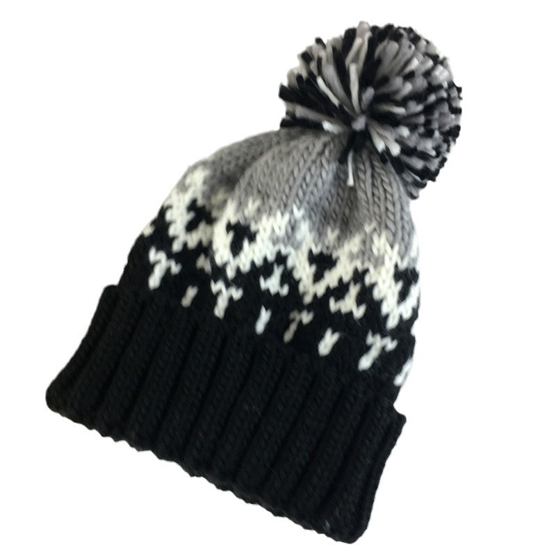 Unisex Cute colorful woolen hat for women autumn and winter warm earmuffs curled edge knitted hat earmuffs pullover cap_voghion.com