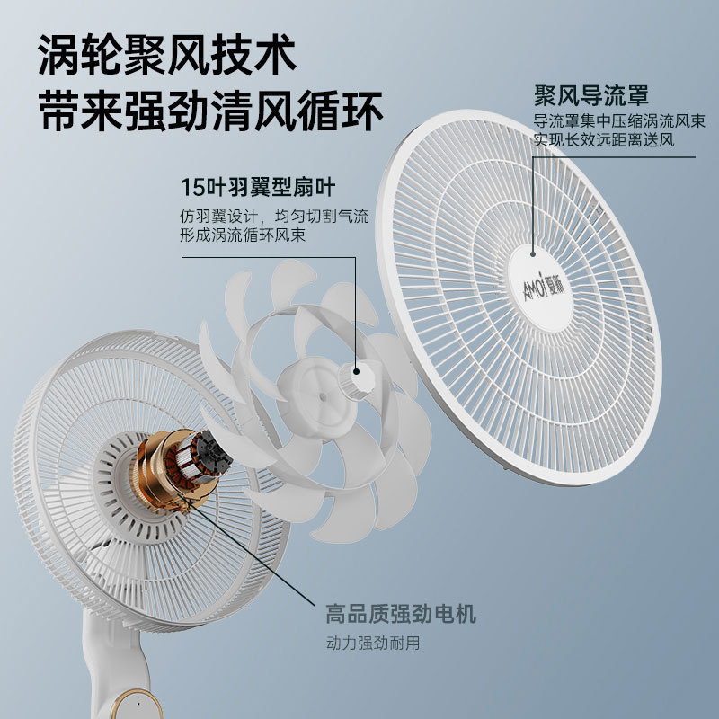 Xia Xin インテリジェント音声リモコン扇風機強風音声シェイキングヘッド循環ファン家庭用フロアファンギフトファン|undefined