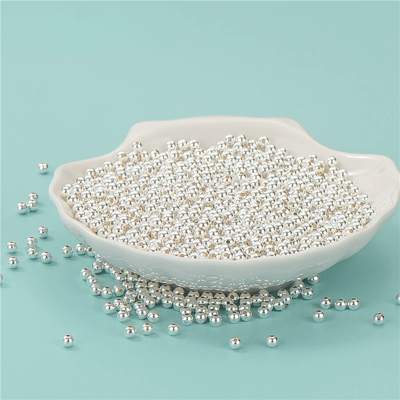 Бусины из стерлингового серебра s925, свободные жемчужные бусины, плетеная веревка ручной работы, круглые бусины, браслет из бисера, плетеное кольцо, аксессуары, материал