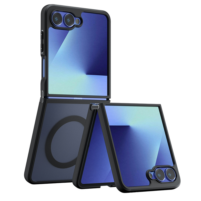 Samsung Z Flip 7 肌のような感触の磁気吸着携帯電話ケース、MagSafe 落下防止保護カバー、外国貿易に最適|undefined