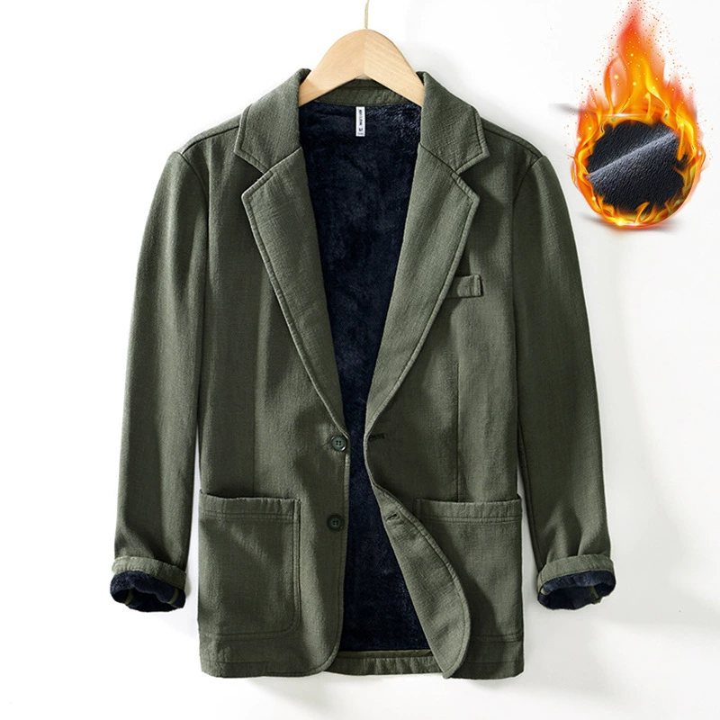 L088 Осенне-зимний утолщенный теплый костюм на флисовой подкладке, куртка, повседневный свободный костюм Ramie, Мужская цельная доставка