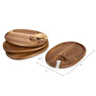 Acacia Wood Goblet Tray Party Party Steak Deli Plate Wooden Champagne Glass Steak Tray Red Wine Glass Tray
