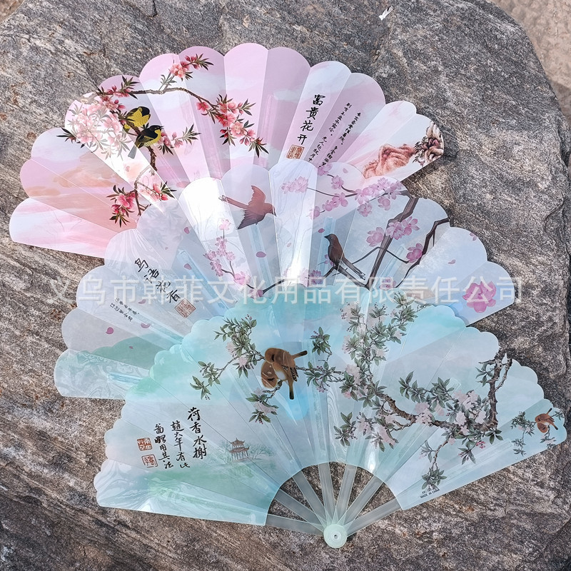 골동품 팬 접히는 중국 스타일 여름 한푸 청삼 접는 팬 어린이 춤 팬 휴대용 작은 팬