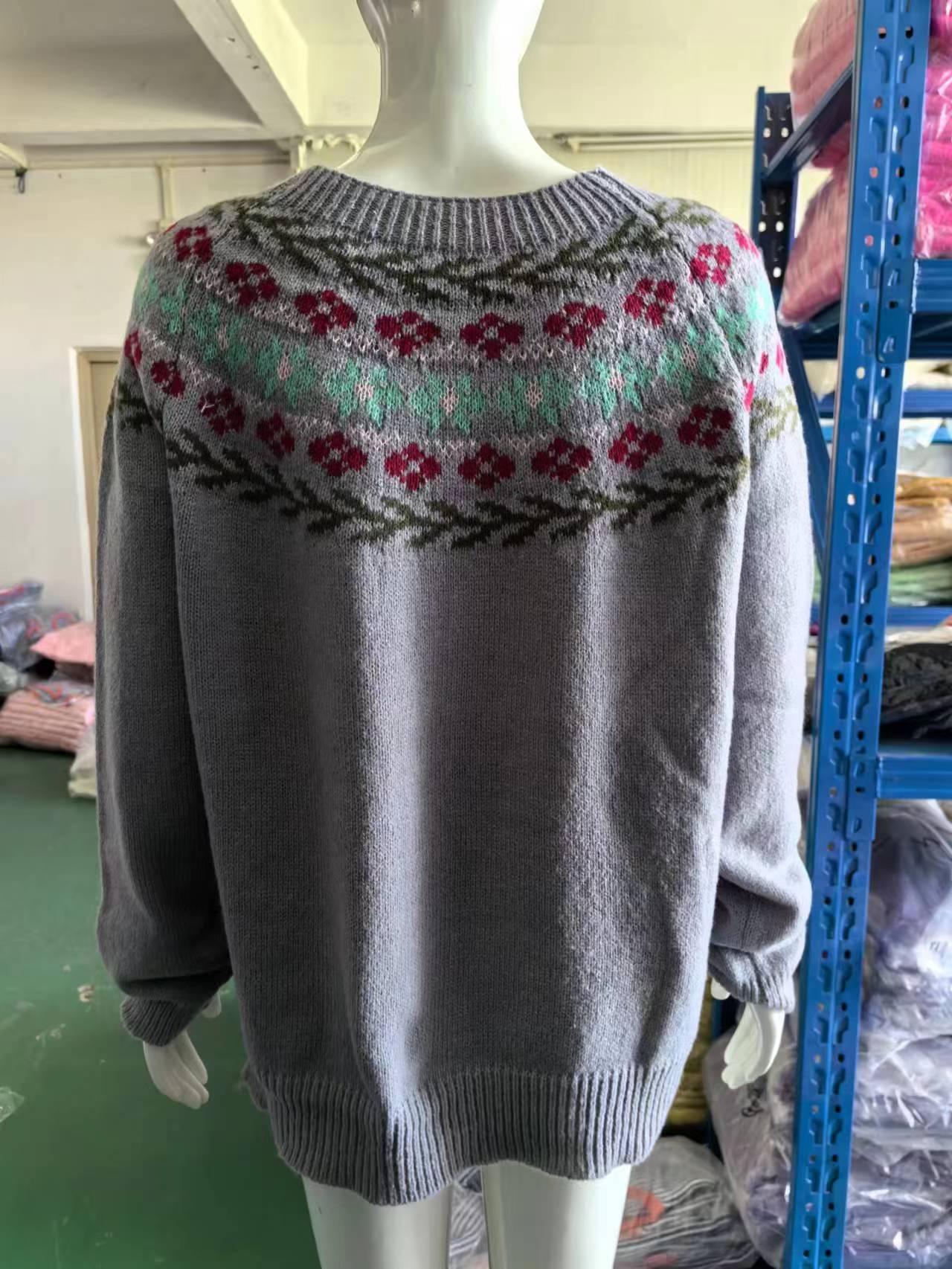 New Sweater Women Wish Hot Sale Round Neck Color Matching Loose Fashion Pullover Knitted Sweater 70 Undefined