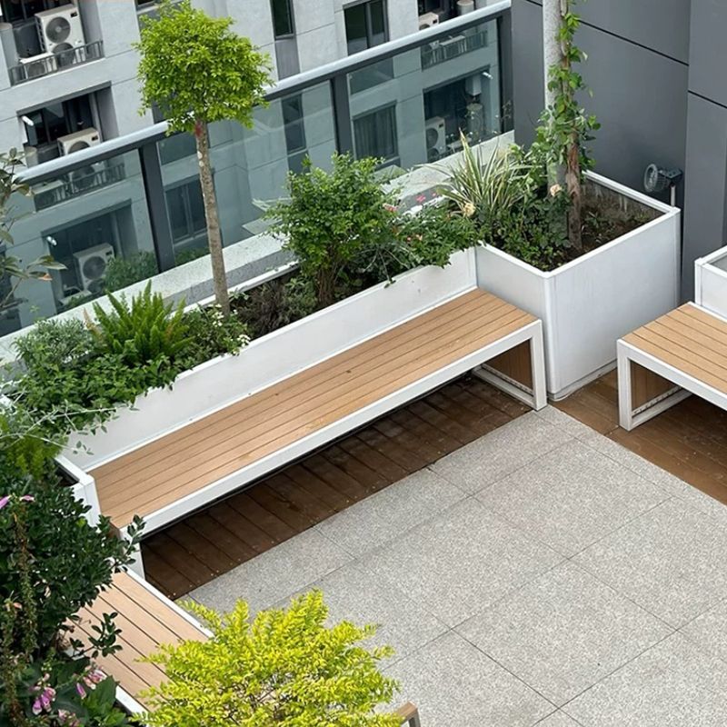 Outdoor stainless steel flower boxes, balcony benches, wrought iron planters, metal flower beds, outdoor decorative partitions, and flower box sets